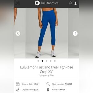 Lululemon Fast and Free Leggings
